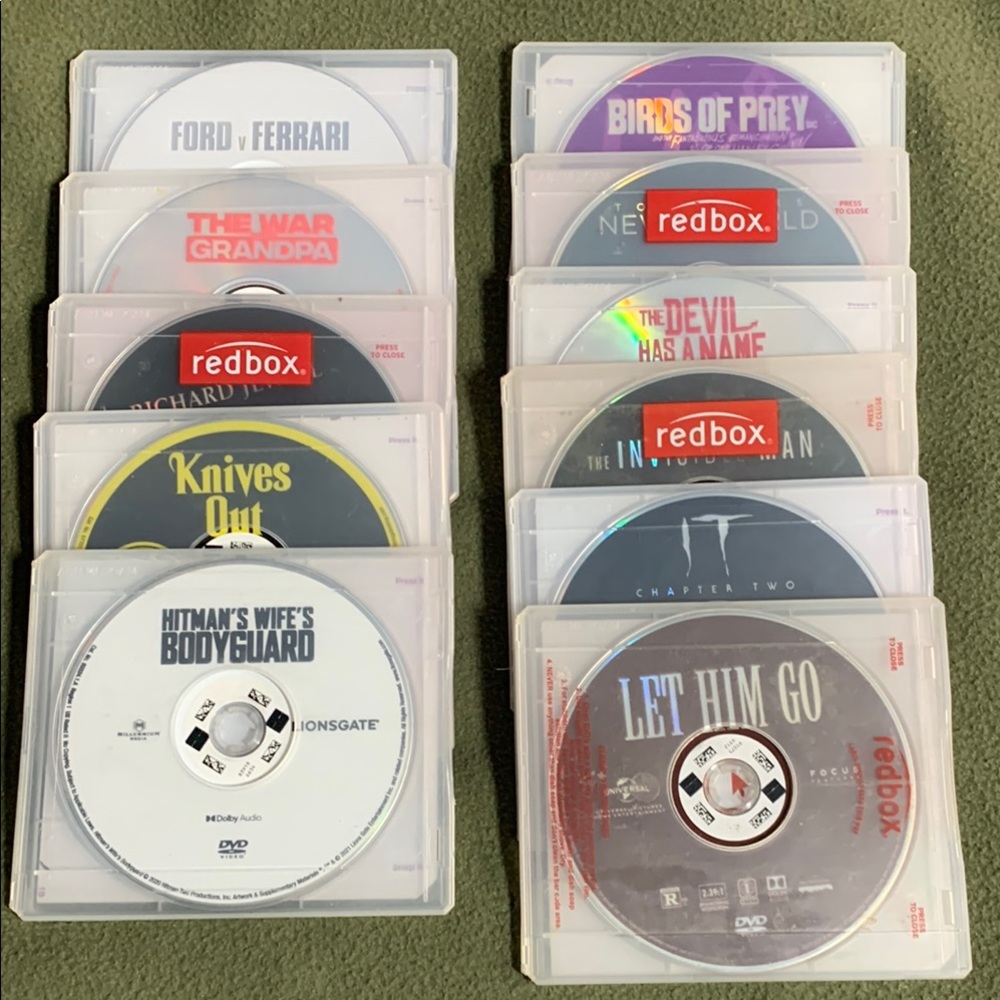 Lot of 11 Redbox DVD.  Various titles. Good used condition.